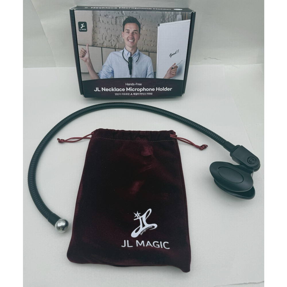JL Magic Necklace Hands-free Microphone Holder (Black) Unused *READ...